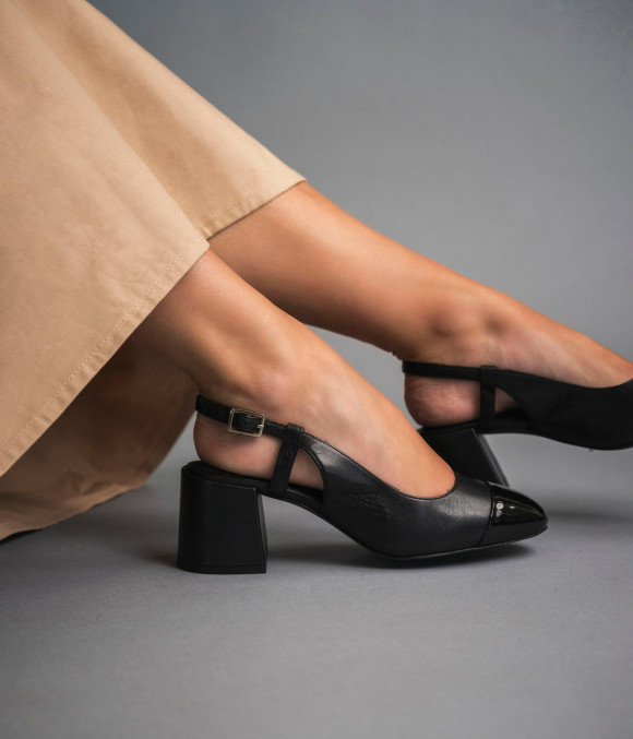 Escarpin Sling Back Divine Noir