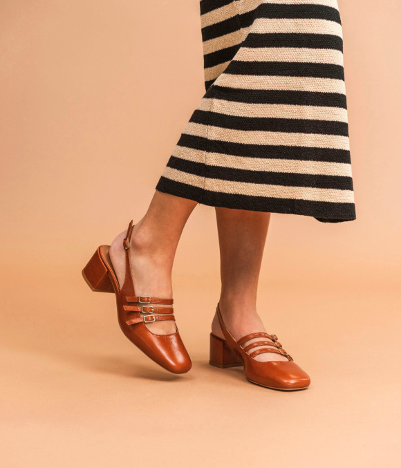 Babies Sling Back Demi Cognac