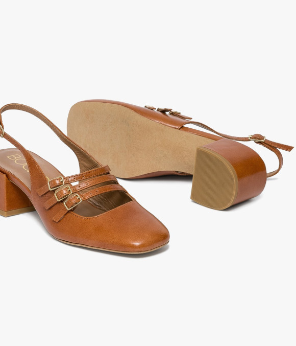Babies Sling Back Demi Cognac