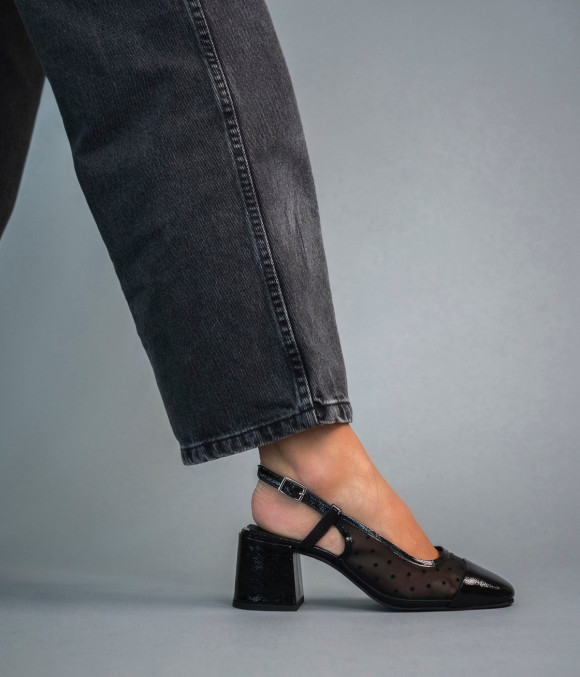 Escarpin Sling Back Divina Noir