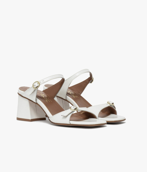 Mule À Talon Vanilla Blanc