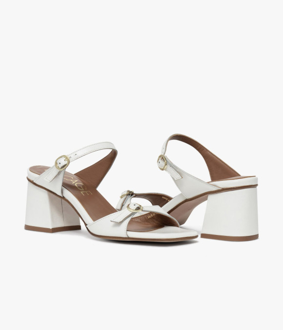 Mule À Talon Vanilla Blanc