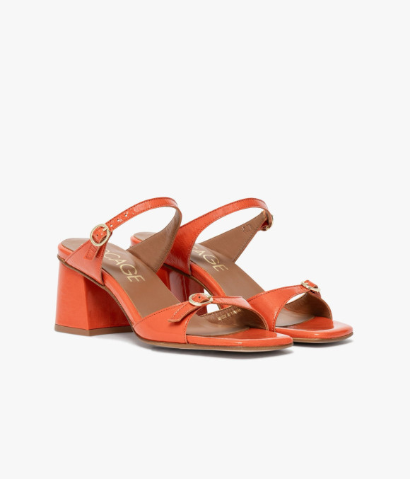 Mule À Talon Vanilla Orange