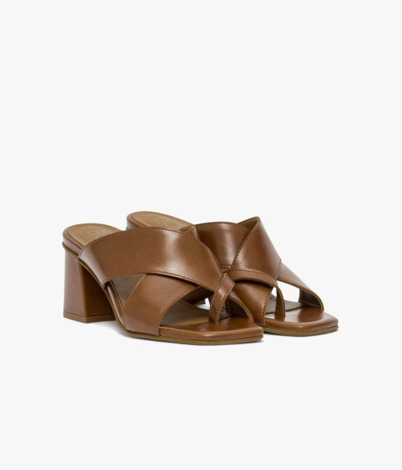 Mule À Talon Vera Cognac