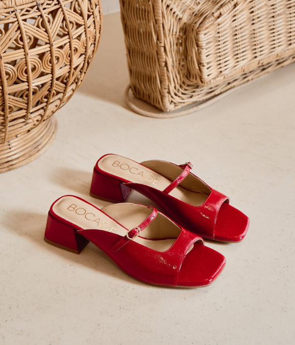 Mule À Talon Venus Rouge