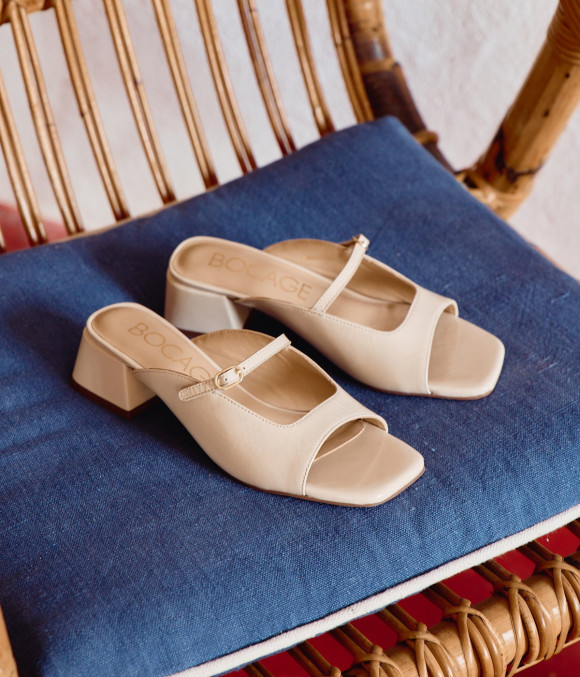 Mule À Talon Venus Blanc Casse