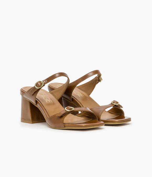 Mule À Talon Vanilla Camel