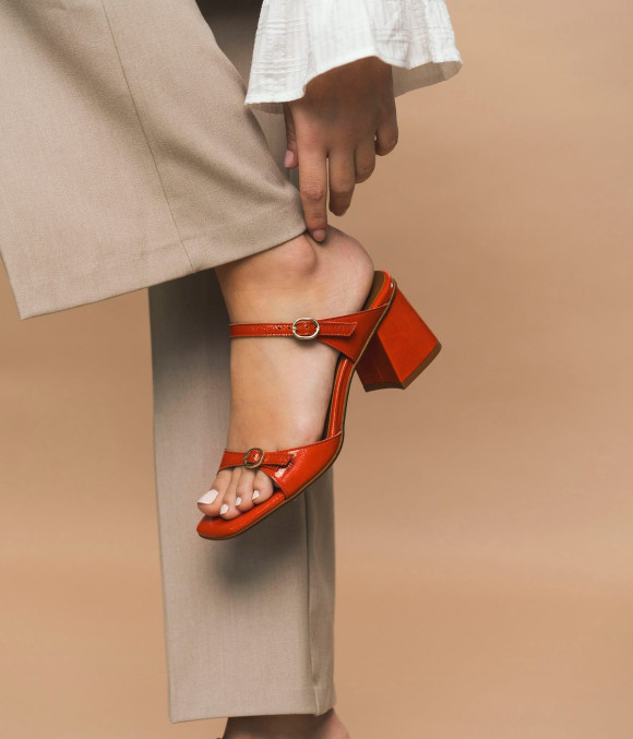 Mule À Talon Vanilla Orange