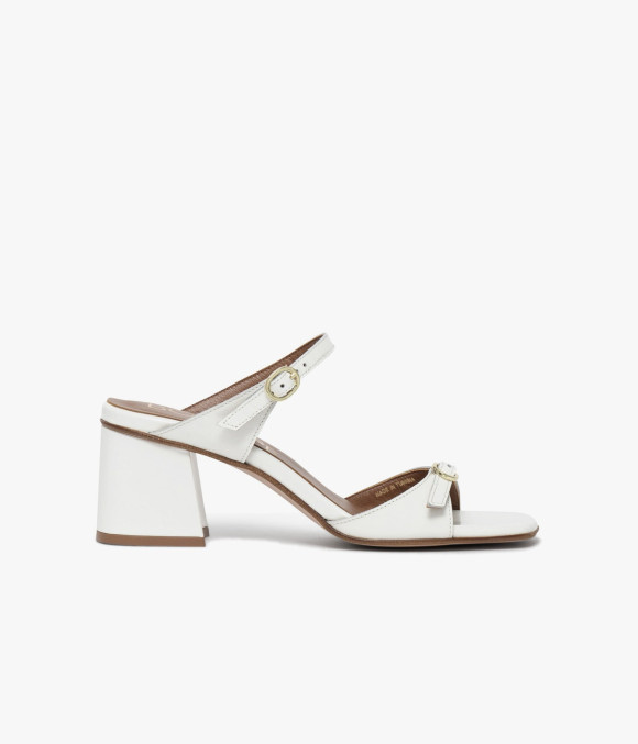 Mule À Talon Vanilla Blanc