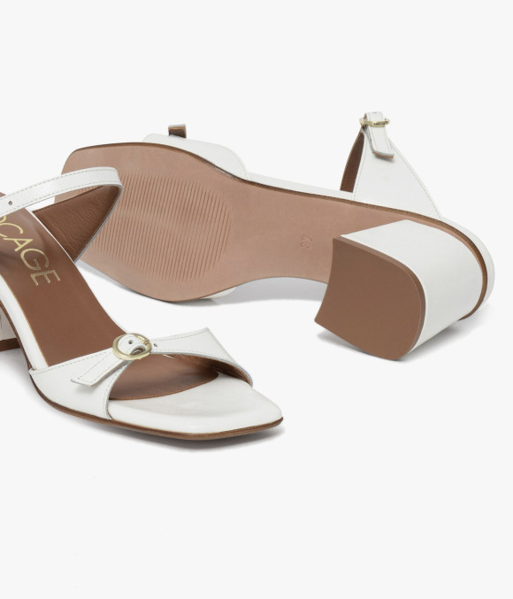 Mule À Talon Vanilla Blanc