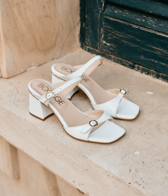 Mule À Talon Vanilla Blanc