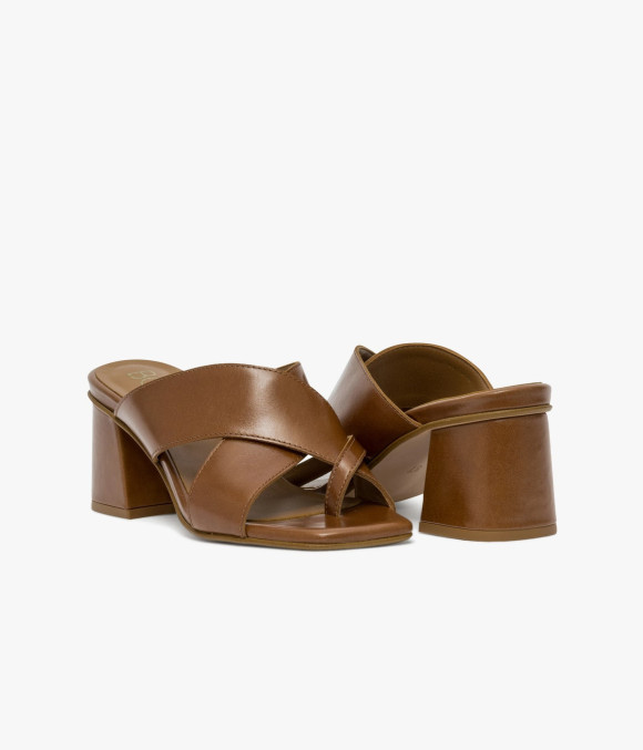 Mule À Talon Vera Cognac