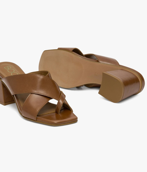 Mule À Talon Vera Cognac