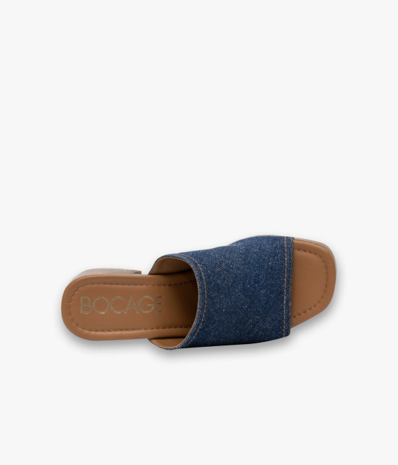 Mule À Talon Victor Bleu