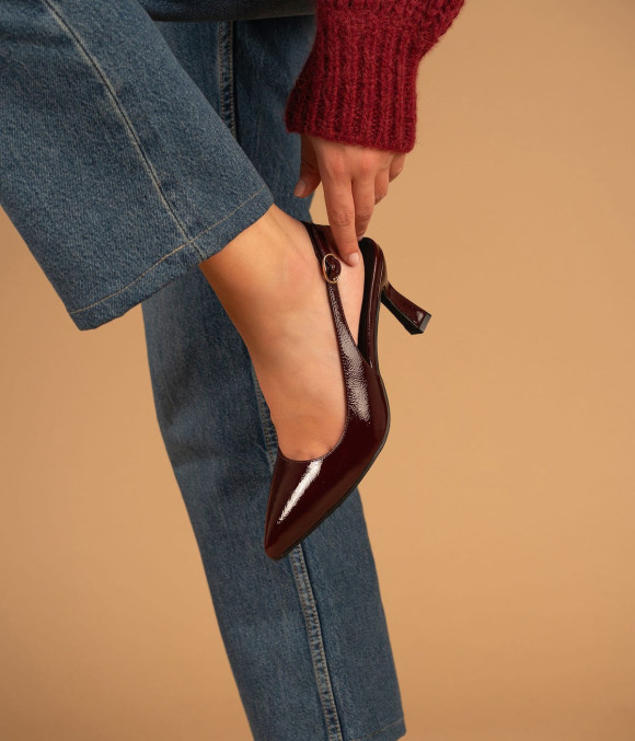 Escarpin Slingback Delphie Lie-de-vin