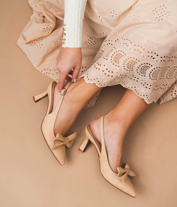 Escarpin Slingback Delphie Beige