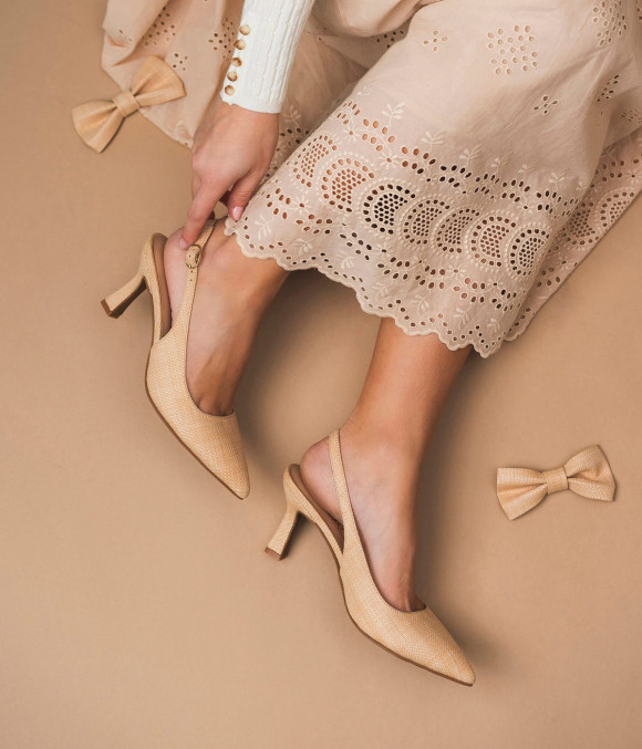 Escarpin Slingback Delphie Beige