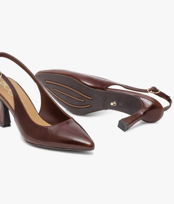 Escarpin Sling-back Delphie Chocolat