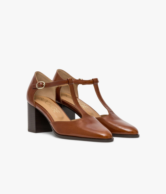 Escarpin Salomé Délice Camel