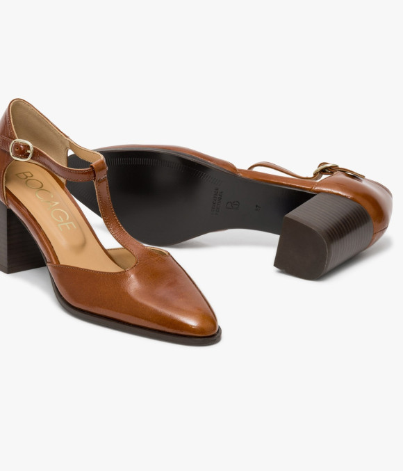 Escarpin Salomé Délice Camel