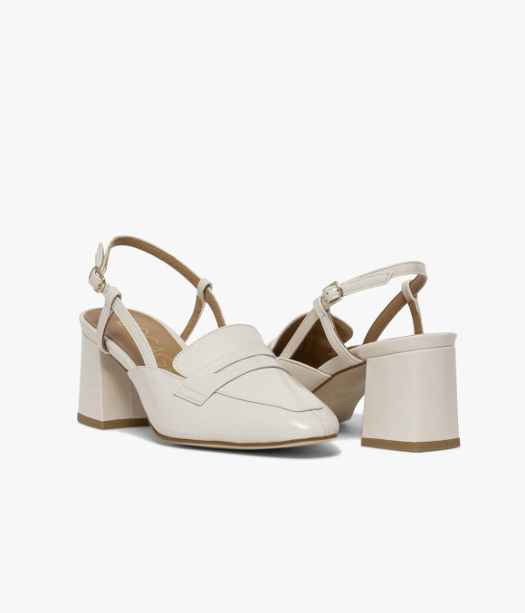 Mocassin Slingback Dorine Écru