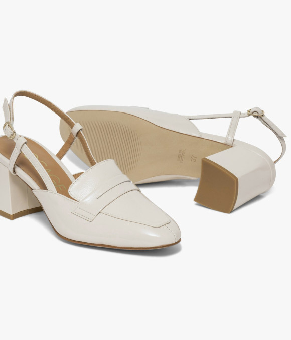 Mocassin Slingback Dorine Écru