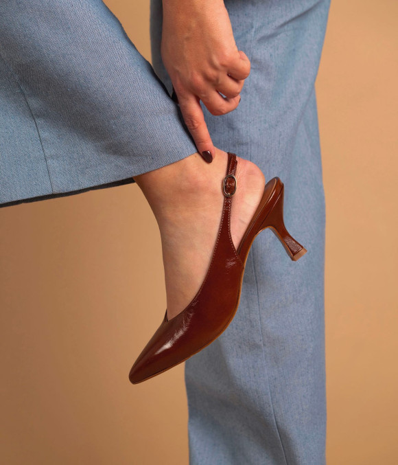 Escarpin Slingback Claudy Camel