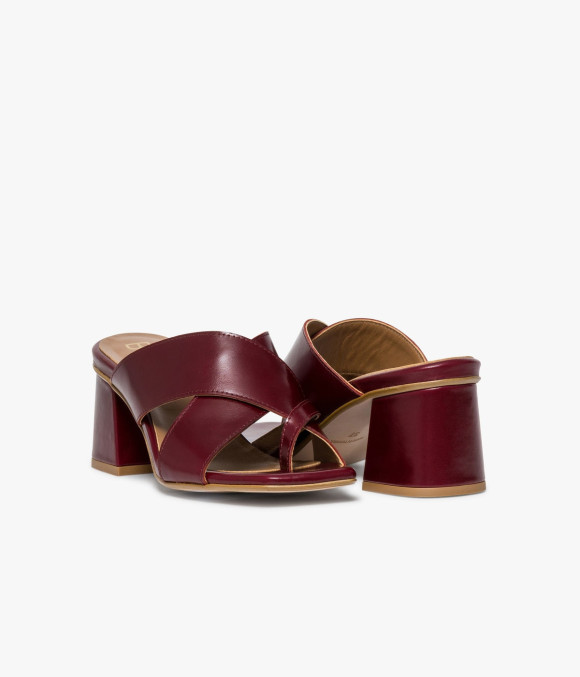 Mule À Talon Vera Bordeaux