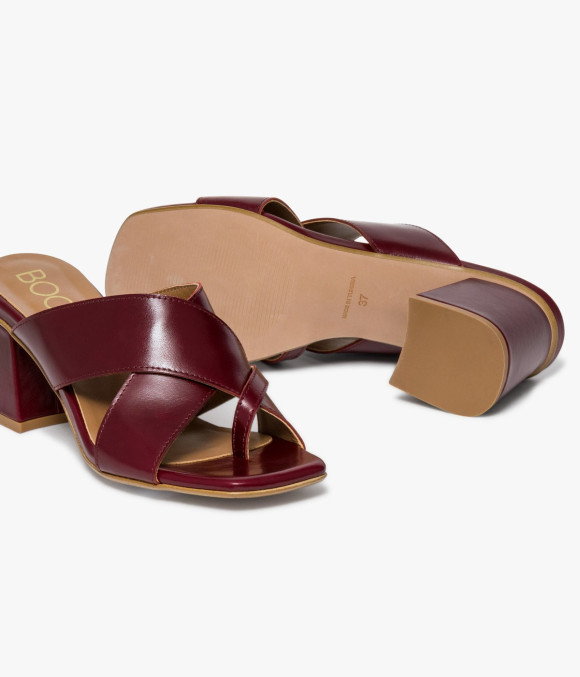 Mule À Talon Vera Bordeaux