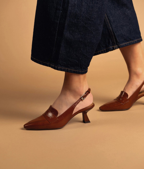 Escarpin Slingback Carlita Camel
