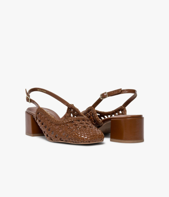 Escarpin Slingback Ditta Camel