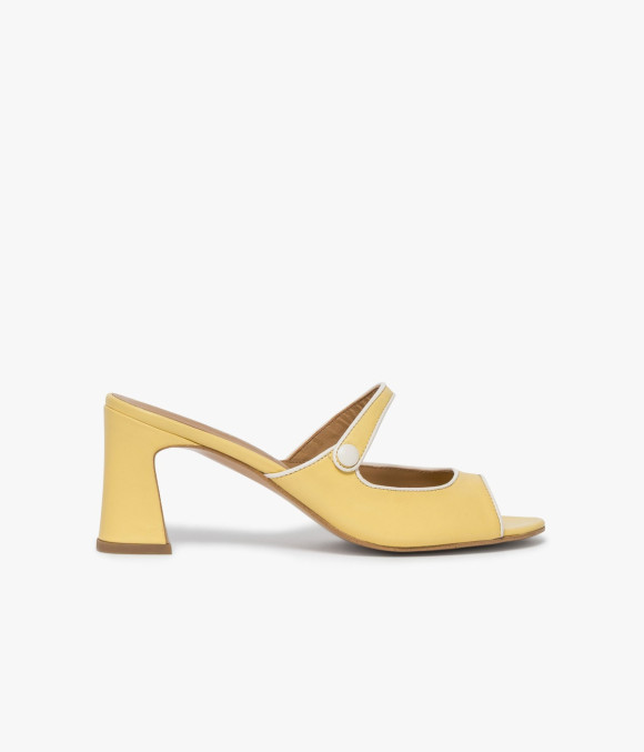 Mule À Talon Odette Jaune