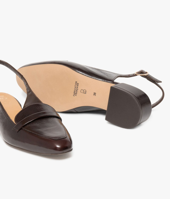 Mocassin Slingback Betsy Marron Foncé