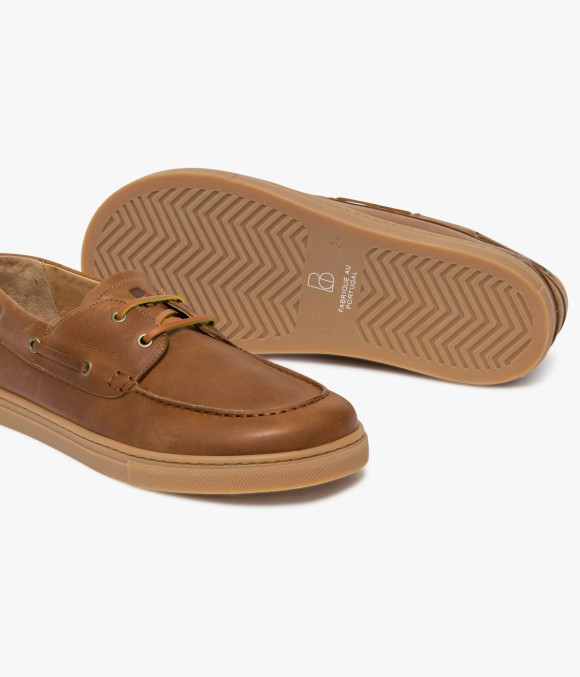 Chaussure Bateau Barefoot Ezio Cognac