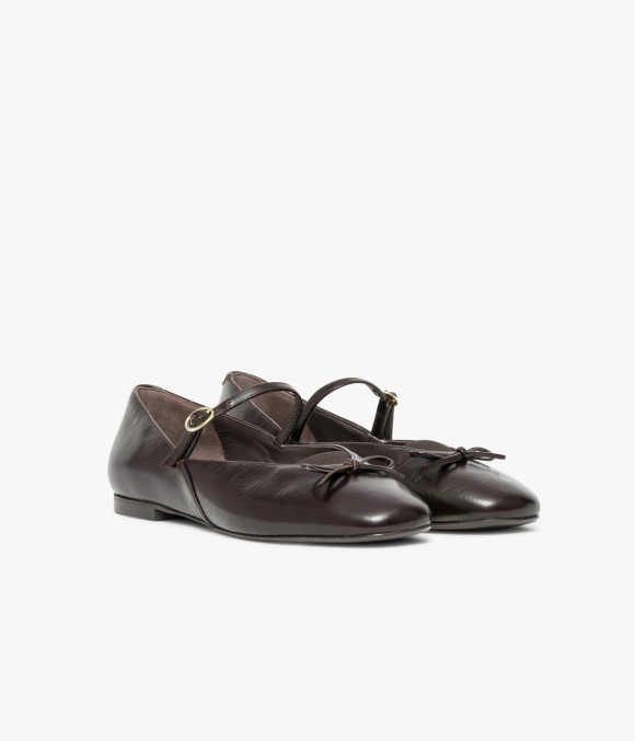 Ballerine Bianca Marron Foncé