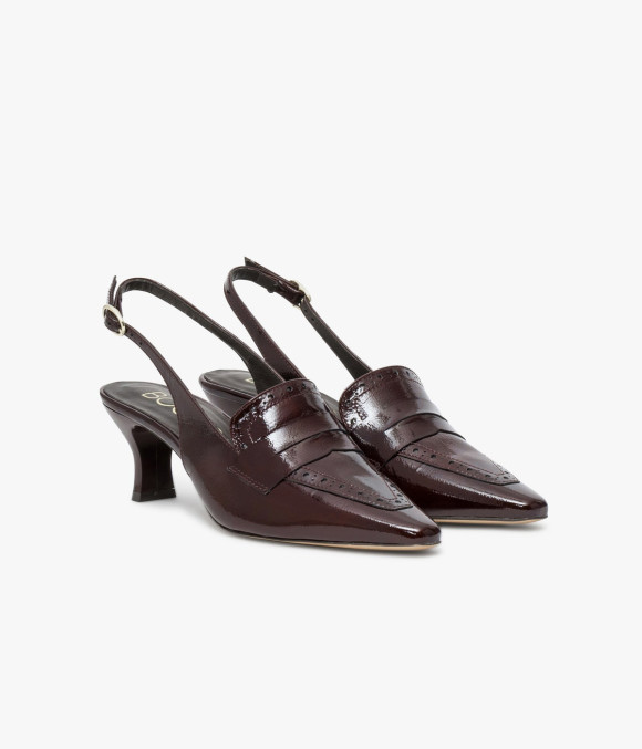 Escarpin Slingback Eugénie Marron Foncé