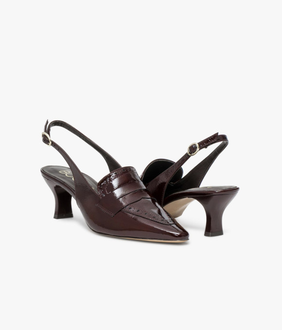 Escarpin Slingback Eugénie Marron Foncé