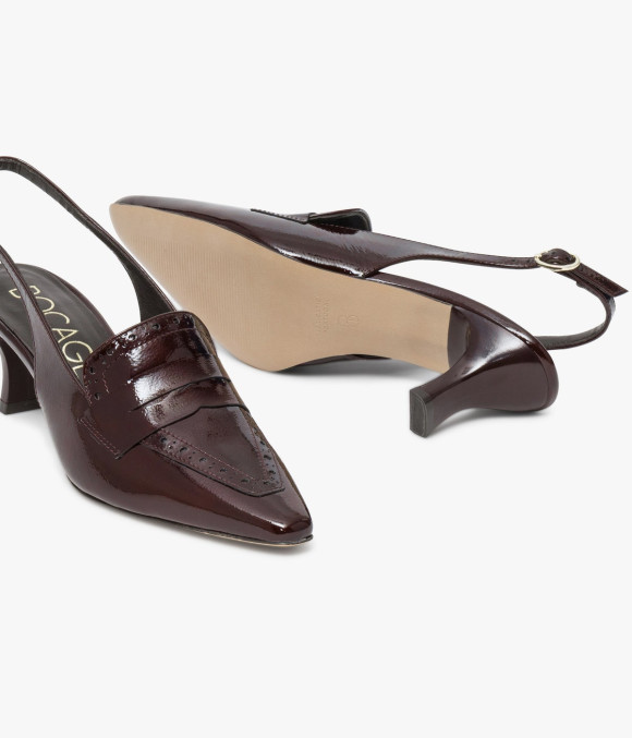 Escarpin Slingback Eugénie Marron Foncé