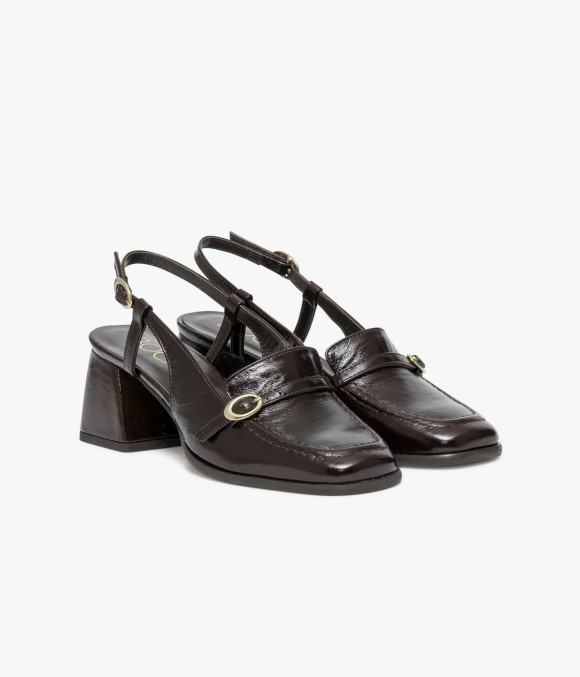 Mocassin Slingback Domitille Marron Foncé