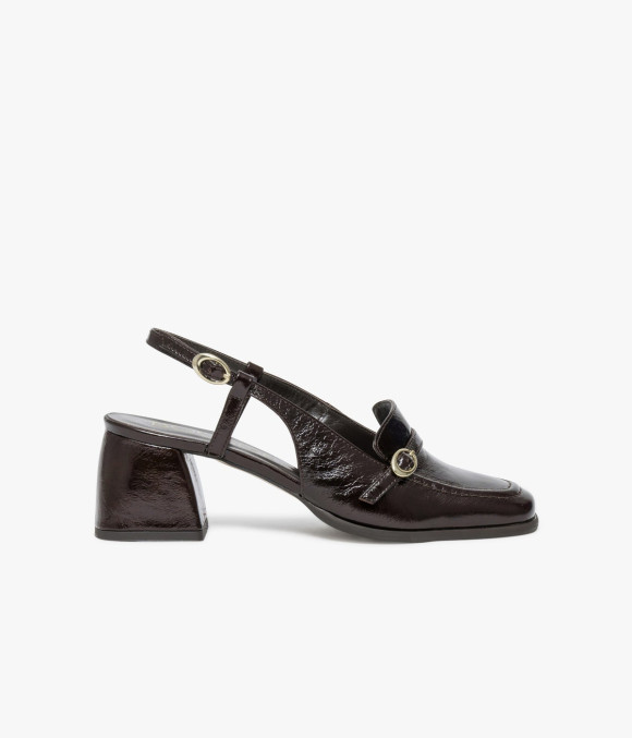 Mocassin Slingback Domitille Marron Foncé