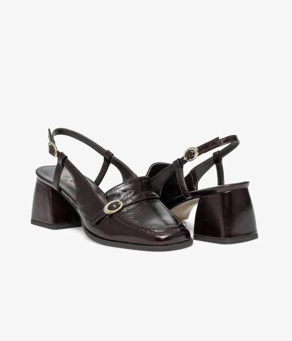 Mocassin Slingback Domitille Marron Foncé