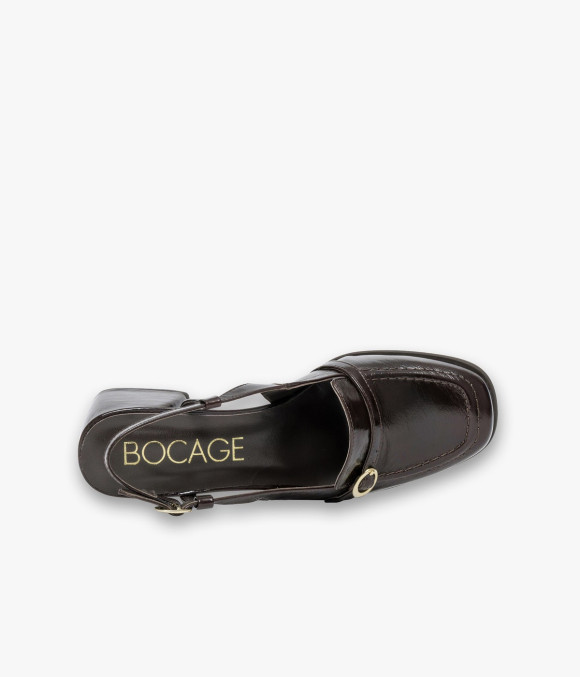 Mocassin Slingback Domitille Marron Foncé
