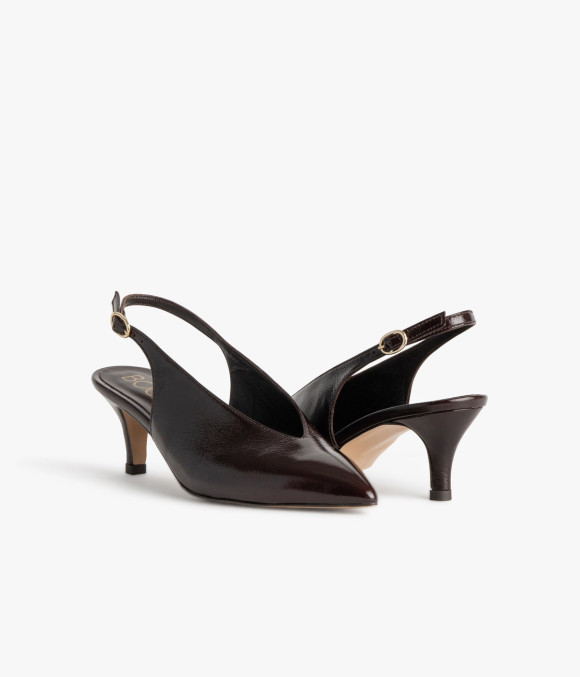 Escarpin Slingback Célina Marron Foncé