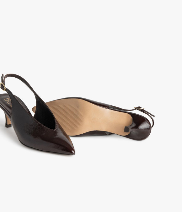 Escarpin Slingback Célina Marron Foncé