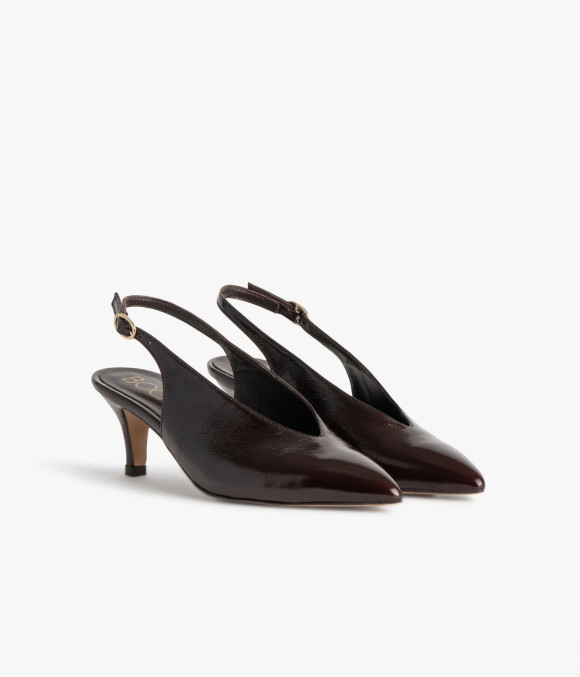 Escarpin Slingback Célina Marron Foncé