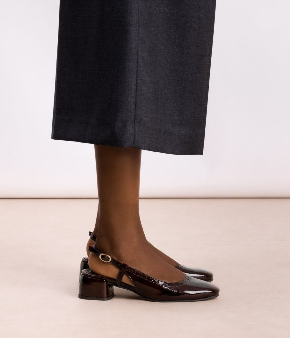 Escarpin Slingback Jane Marron Foncé