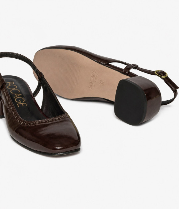 Escarpin Slingback Jane Marron Foncé